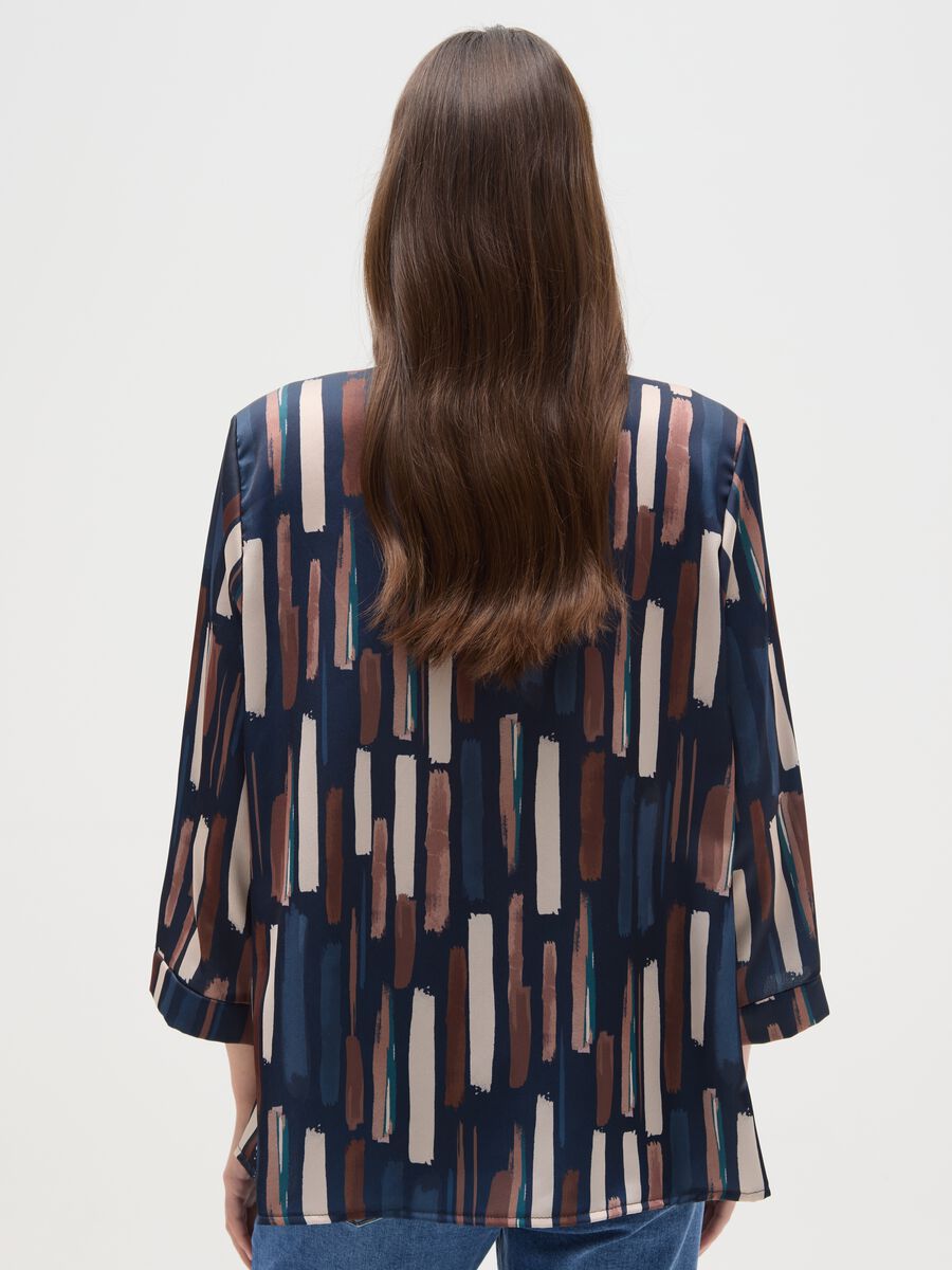 Long-sleeve blouse with multicolour pattern in regular fit_2