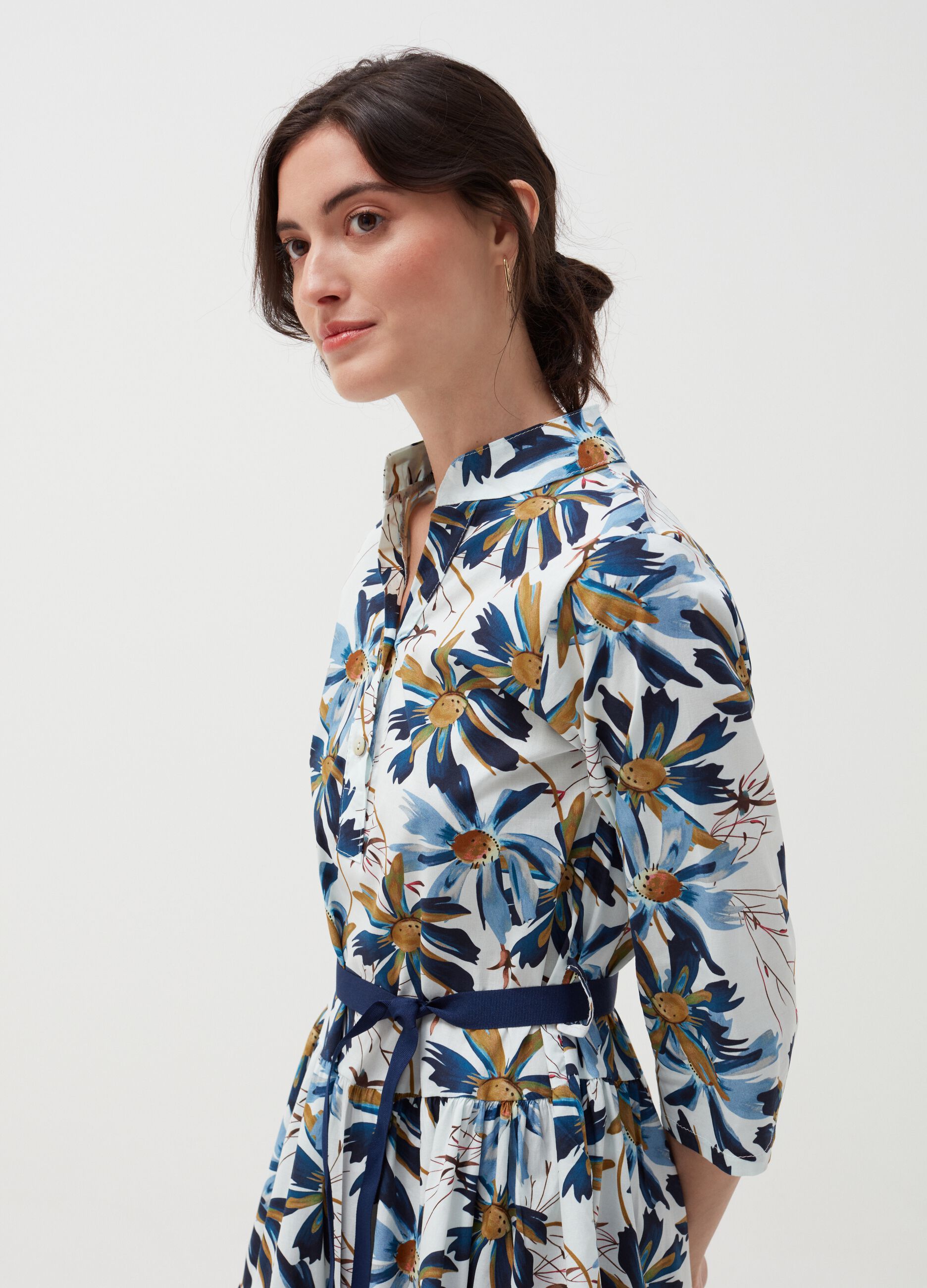 Hybrid floral shirt dress