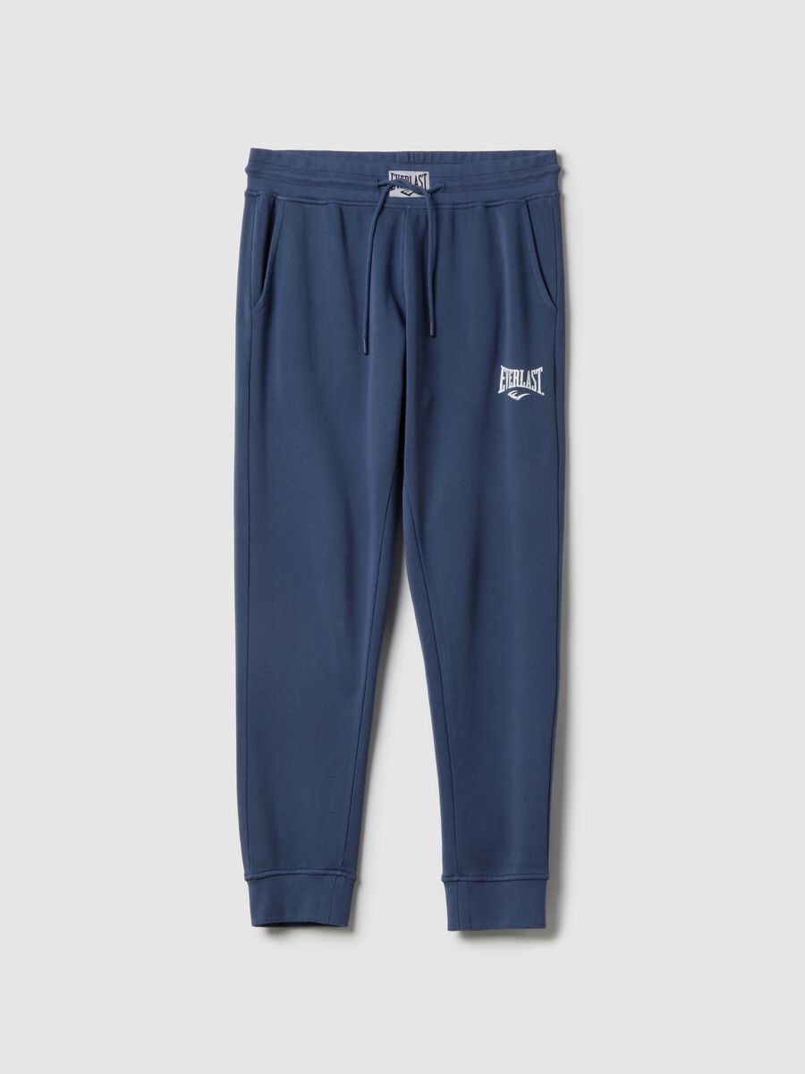 Pantaloni jogger in misto cotone blu regular fit con logo Everlast_4