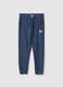 Blue cotton blend jogger trousers regular fit with Everlast logo_4