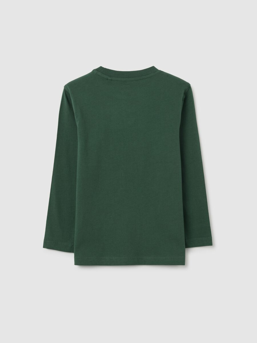 Maglia da bambino in puro cotone verde regular fit_1