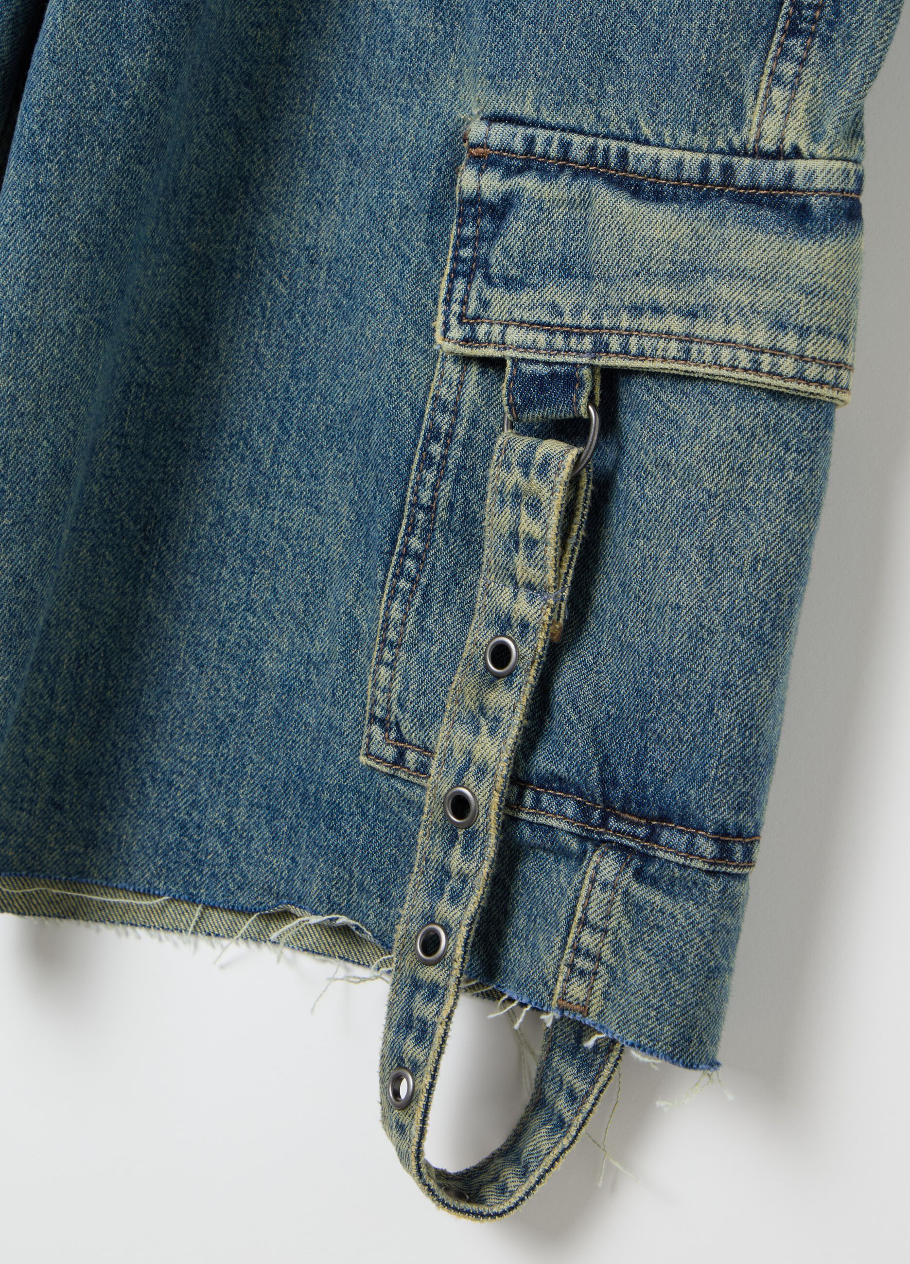 B.ANGEL X THE SEA BEYOND cargo Bermuda shorts in denim