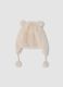 Cappello bianco con paraorecchie e pon pon_1