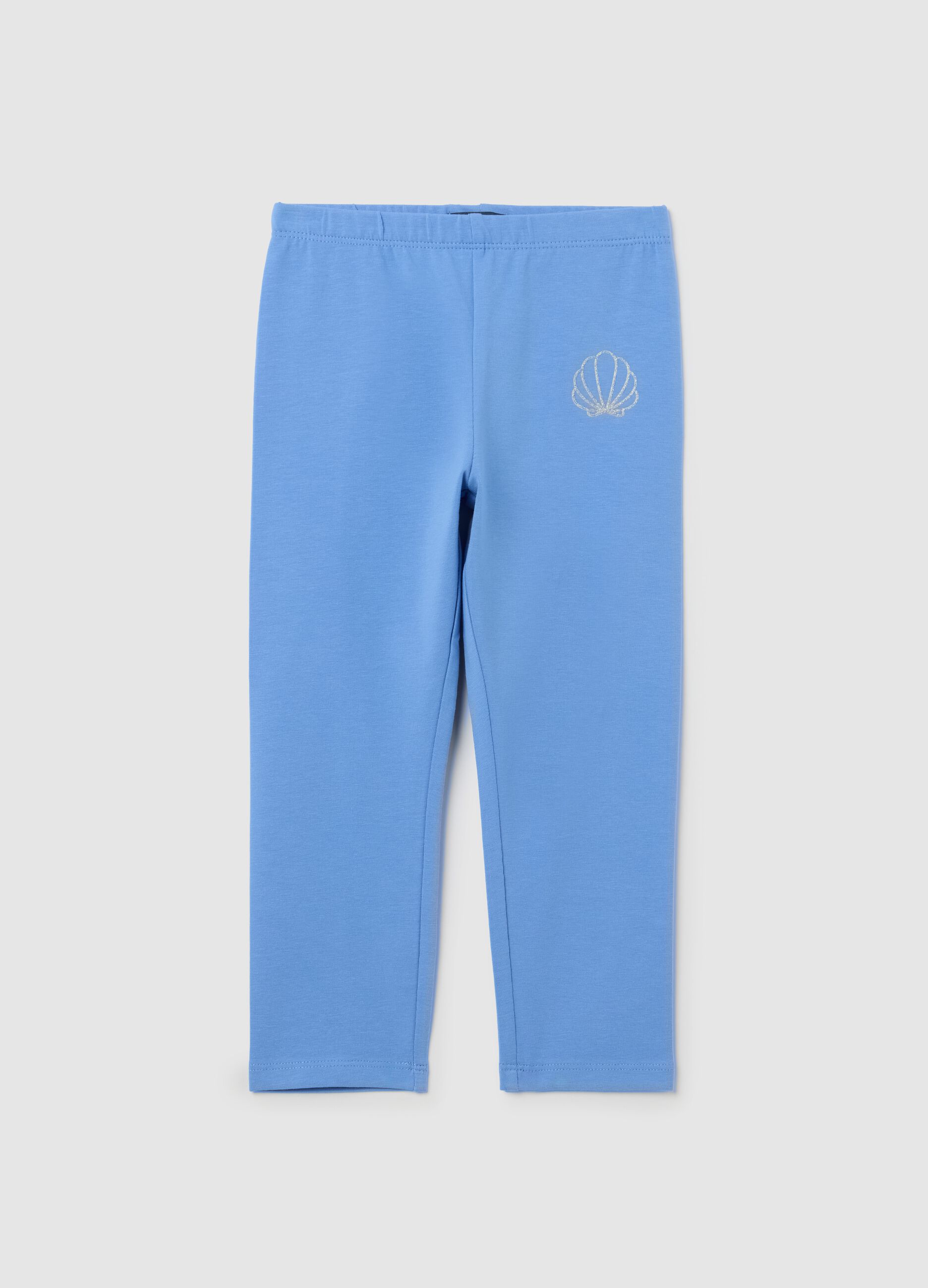 Light blue leggings with glitter shell