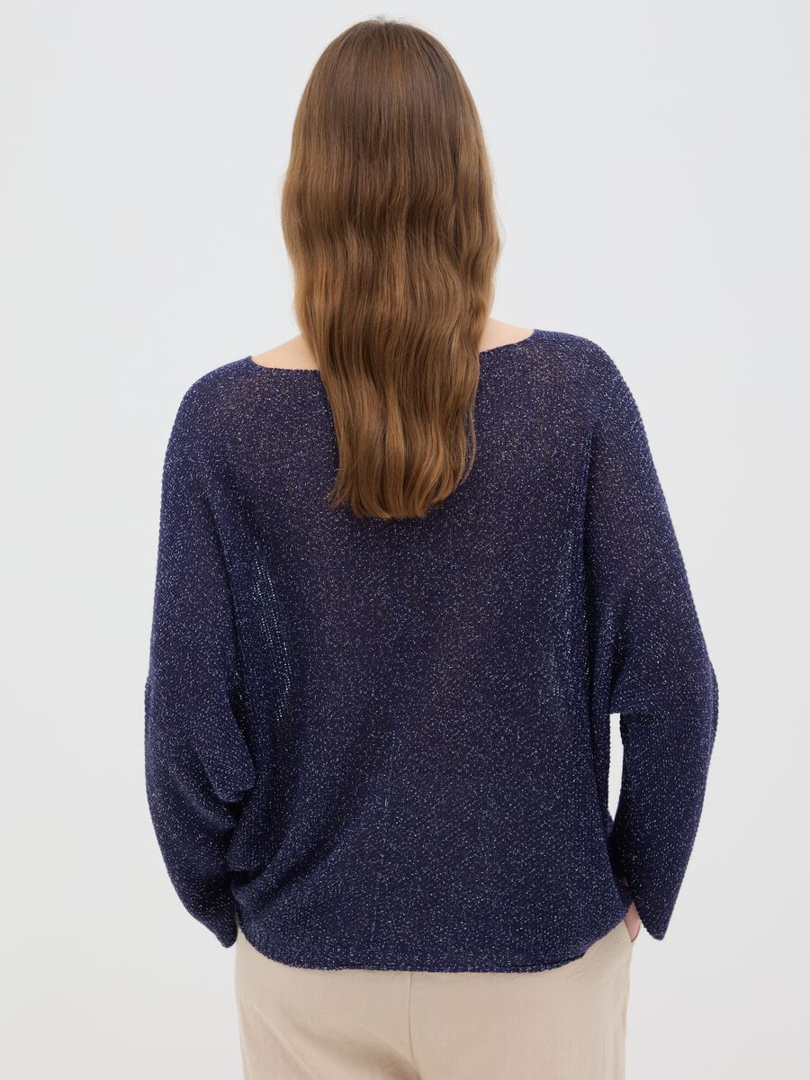 Women's Blue Regular Fit Jumper_2