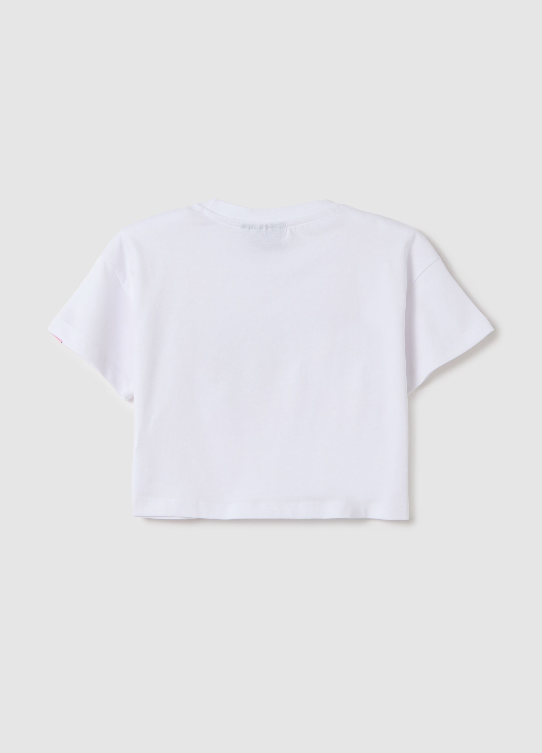 White NBA Los Angeles Lakers crop T-shirt in cotton