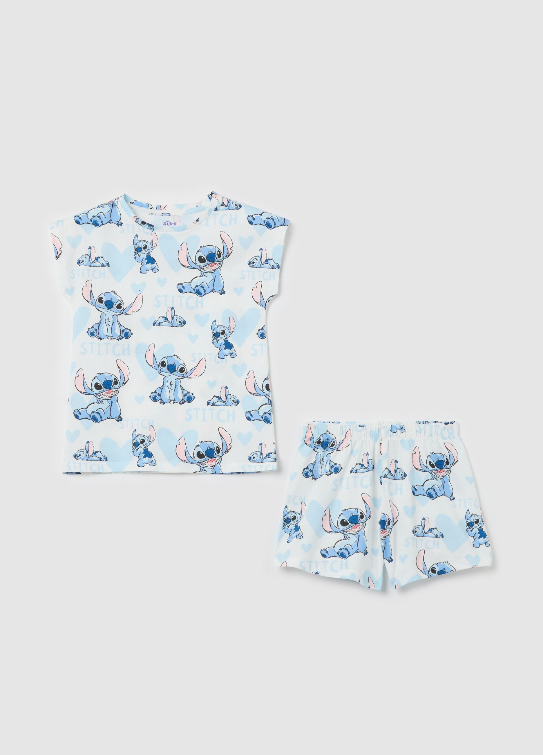Short pyjamas with Stitch print