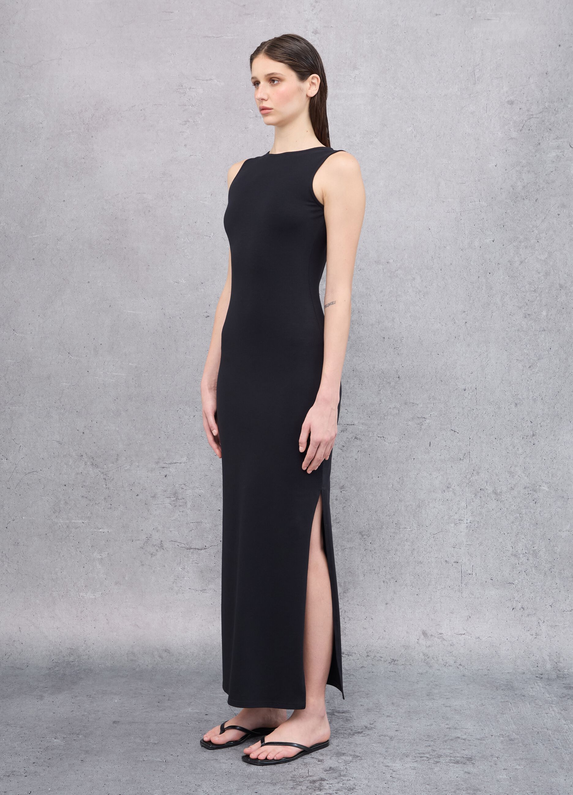 Backless Long Black Dress