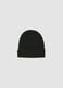 Black jersey knit beanie with turn-up cuff_0