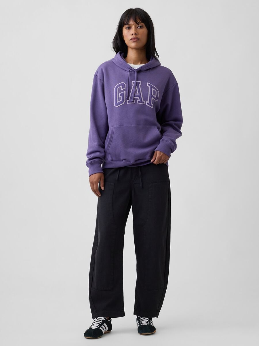 Blackberry purple cotton-blend hoodie with embroidered GAP logo_2
