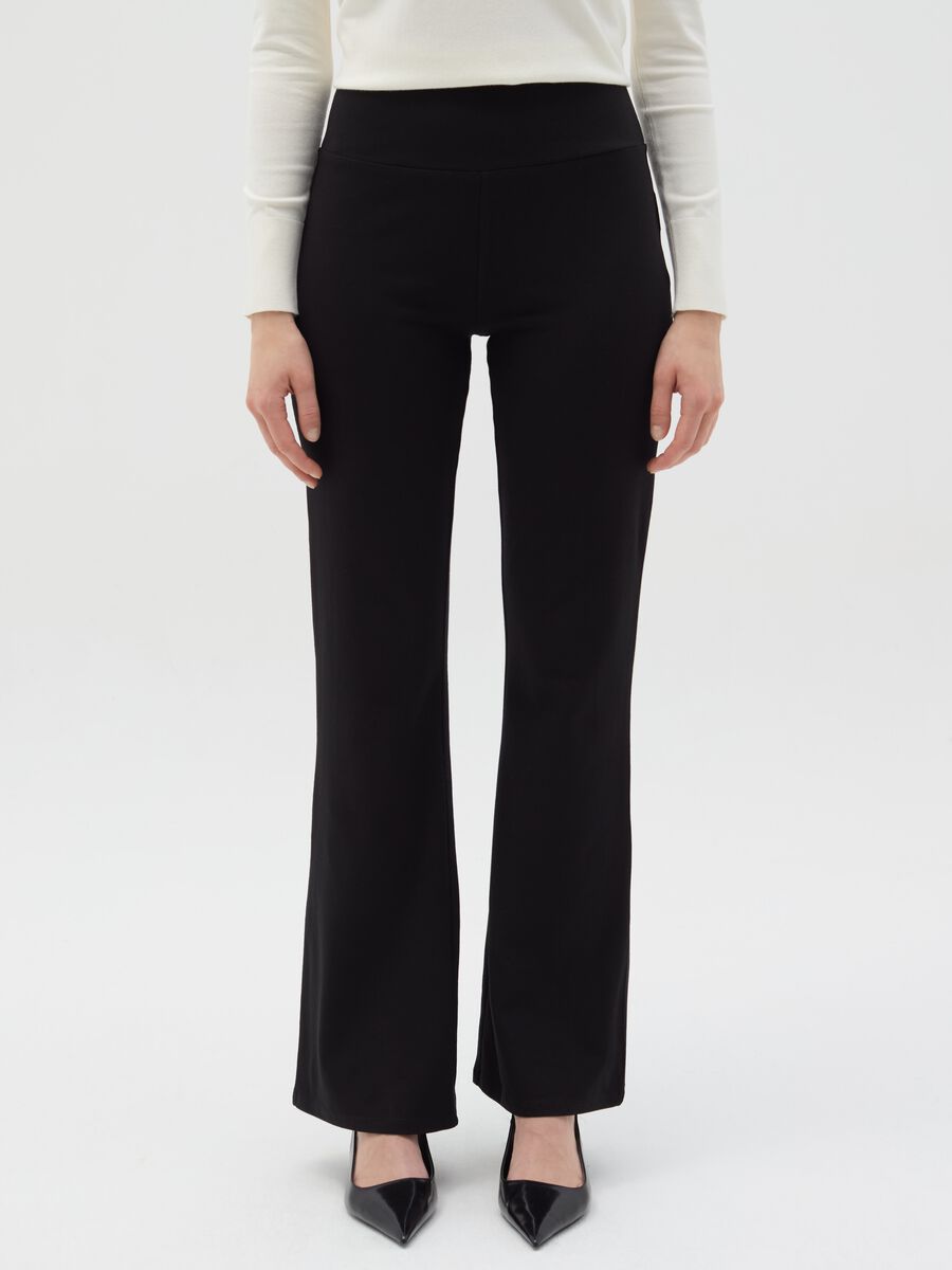 Essential flare-fit stretch cotton leggings_1