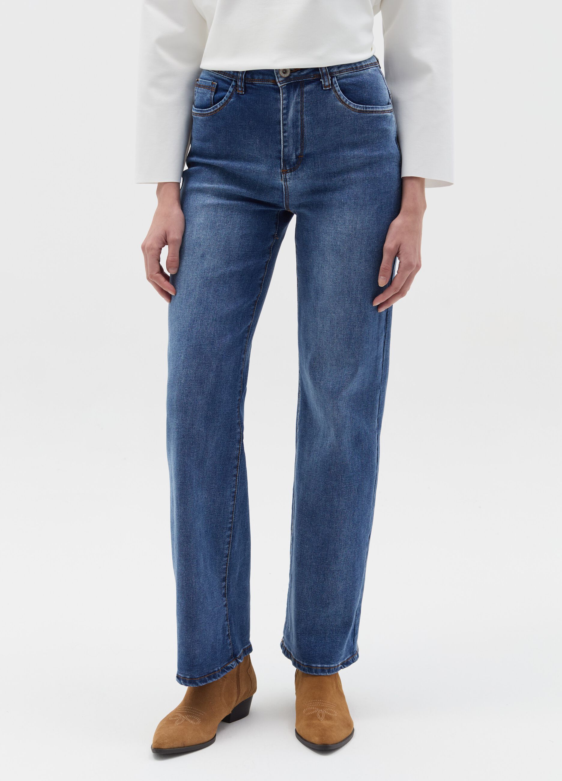 Straight-fit stretch jeans
