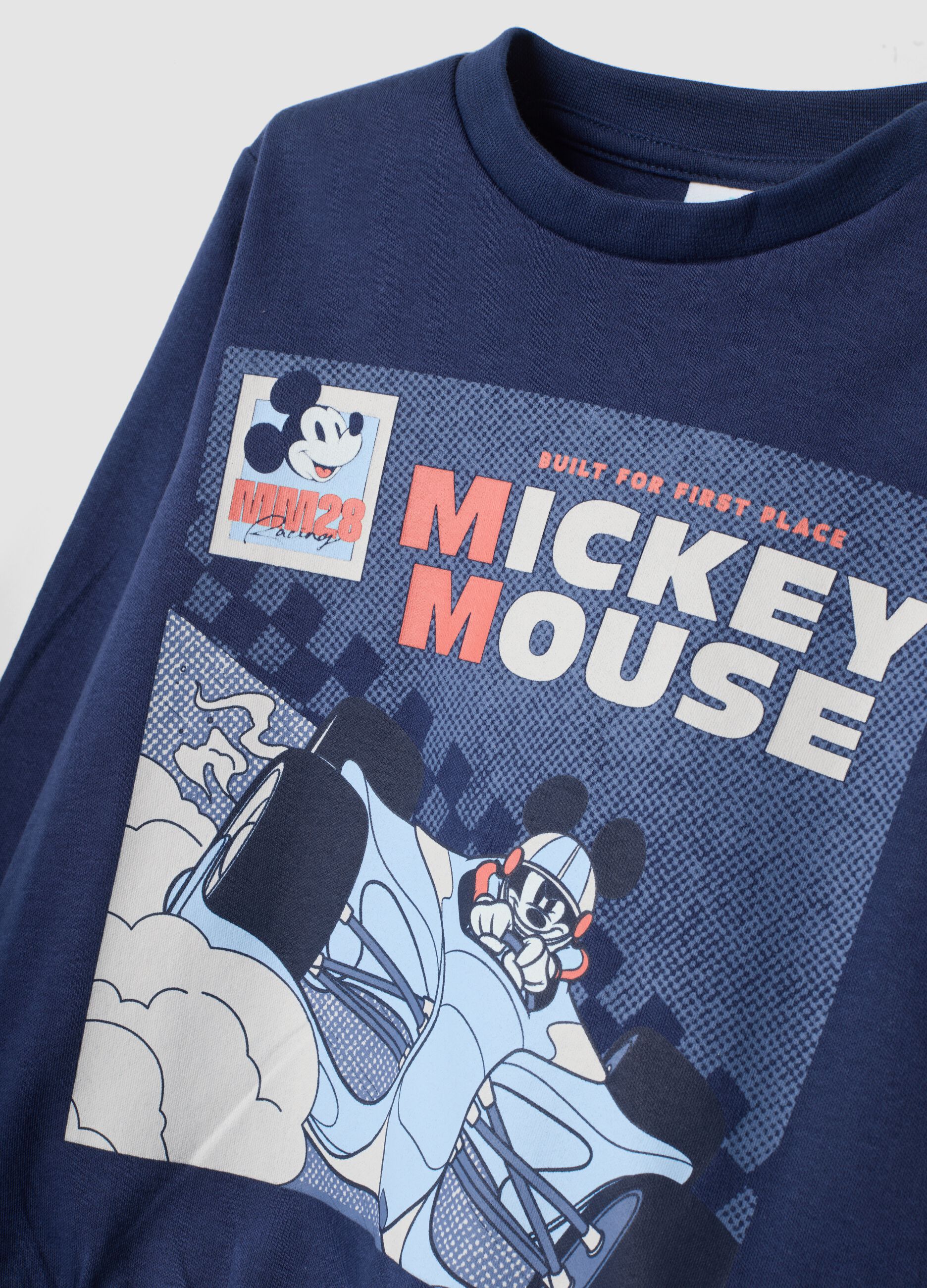 Blue Mickey-themed pyjamas in pure organic cotton