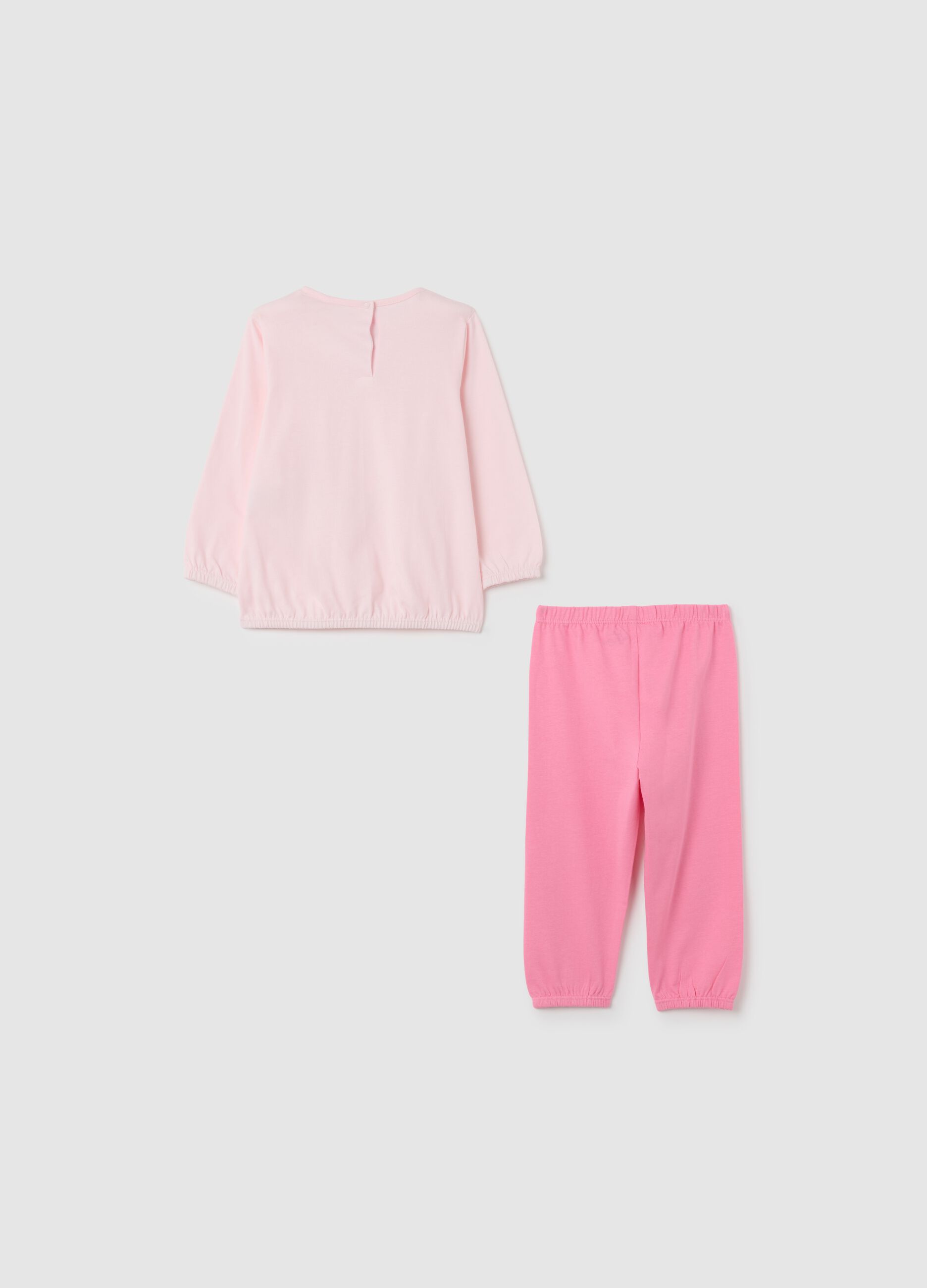 Girls' pink pure cotton pyjamas regular fit