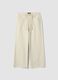White pure cotton straight-fit trousers with drawstring_0