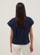 Blue fitted short-sleeve T-shirt in pure cotton_3