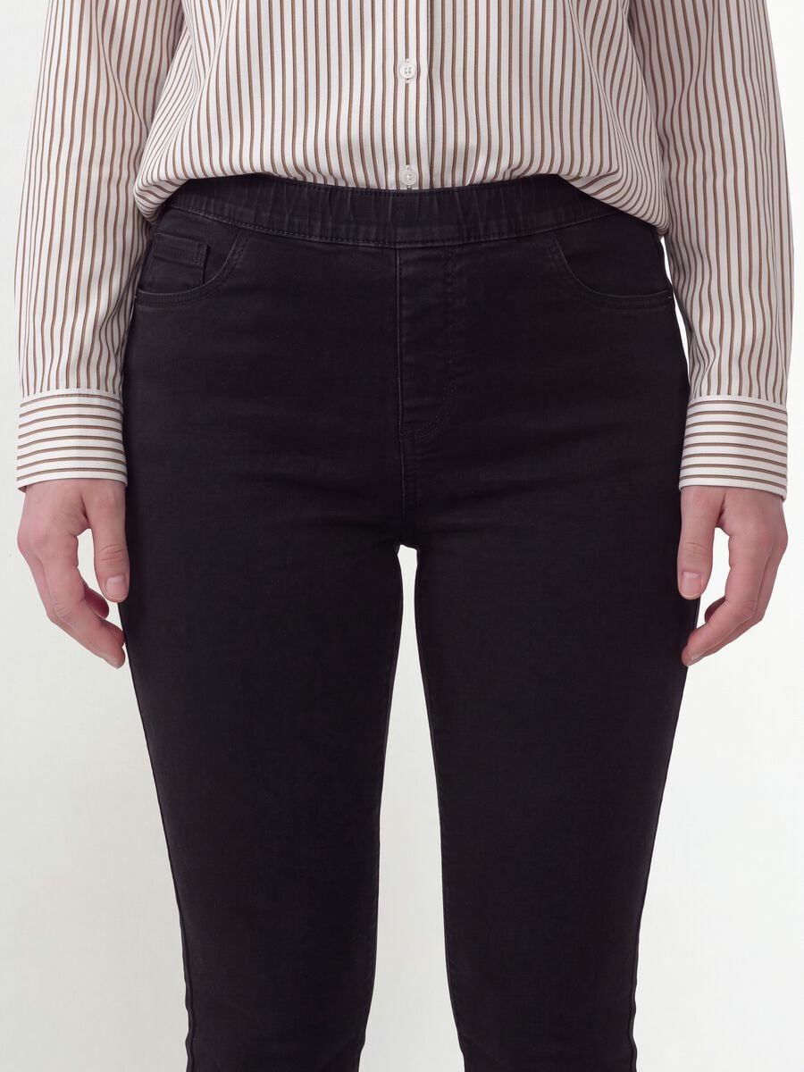 Jeggings neri skinny in cotone e viscosa elasticizzata_4