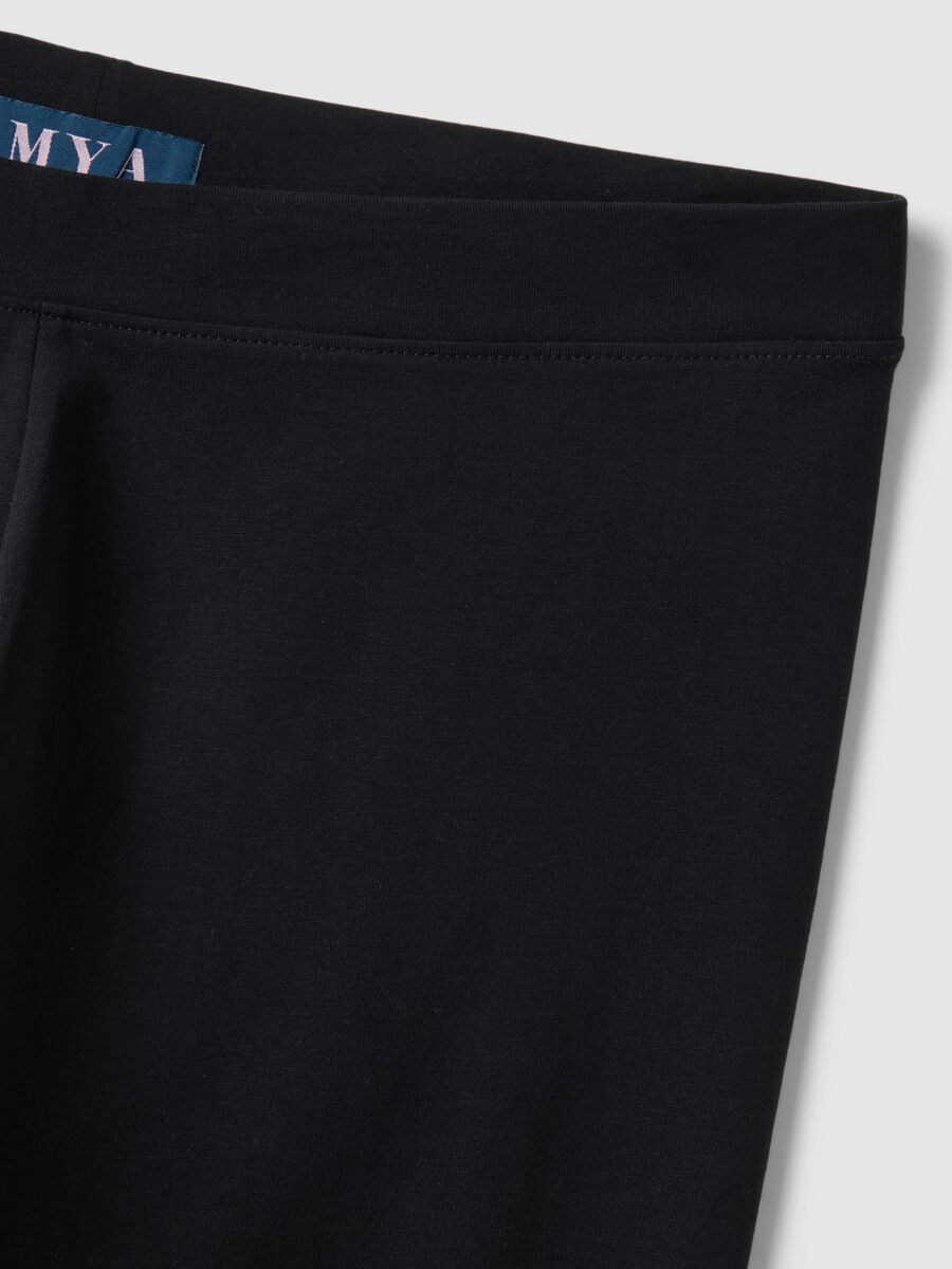 Leggings skinny fit neri in cotone elasticizzato_5