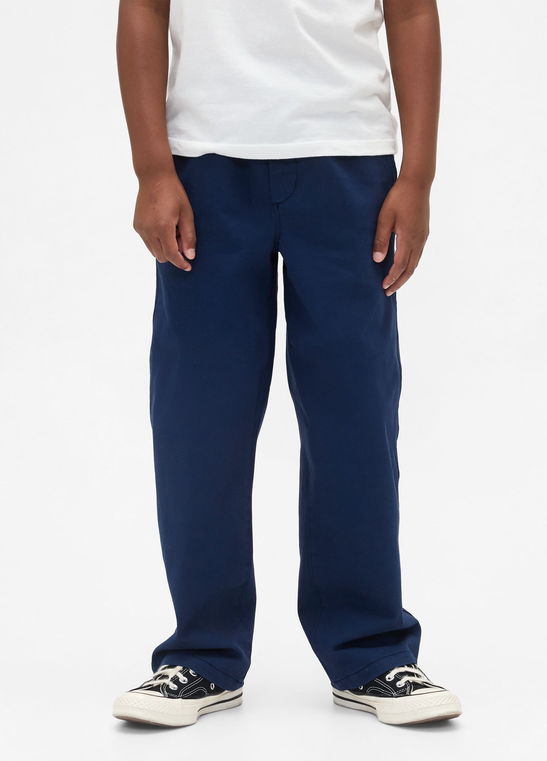 Pantaloni blu per bambino in tessuto elasticizzato