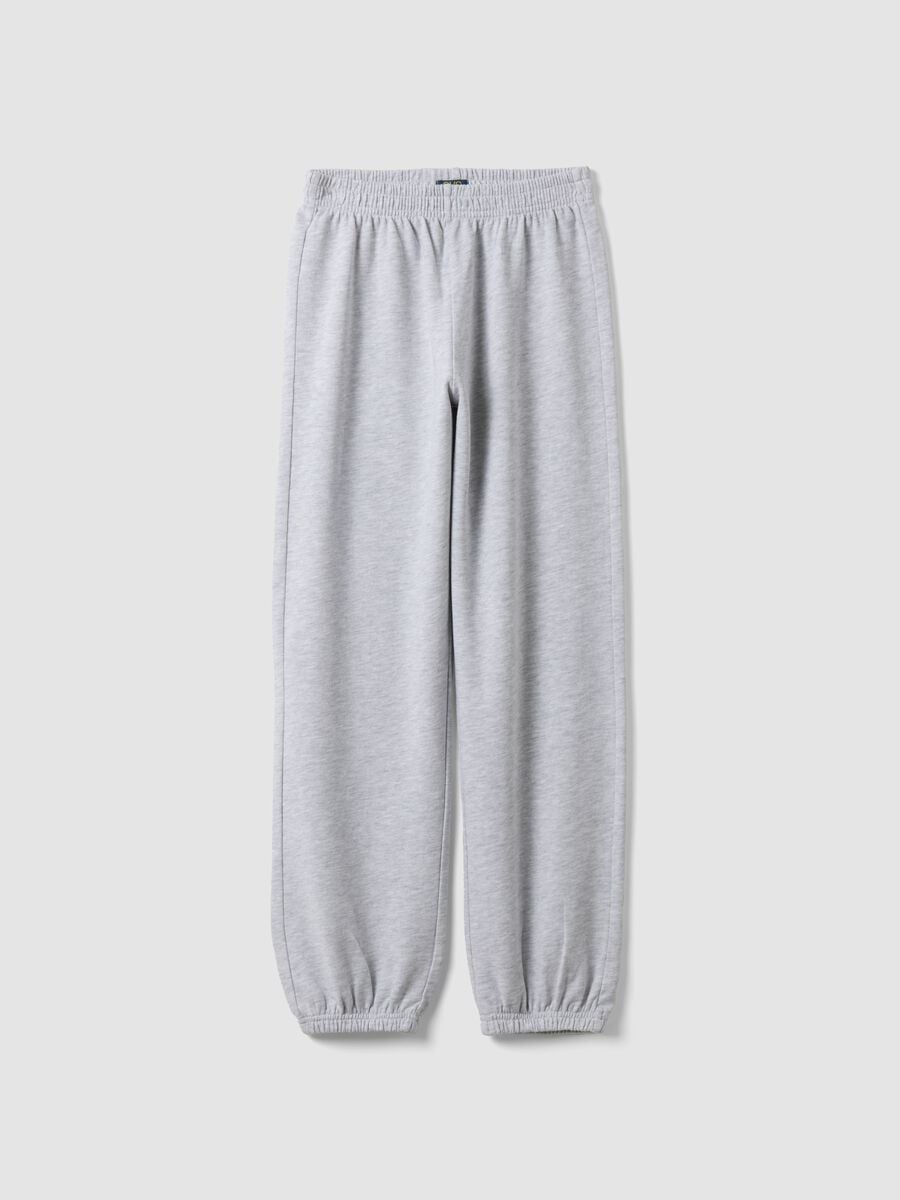 Pantaloni jogger grigi in misto cotone organico e viscosa per ragazza_3