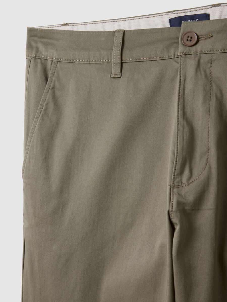 Beige chino trousers in stretch cotton slim fit_5
