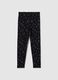 Black stretch cotton skinny leggings for girls_0