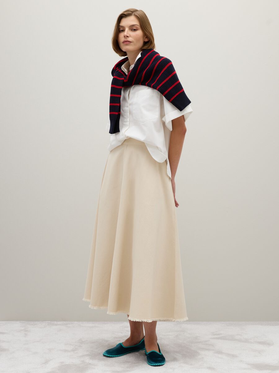 Camicia in puro cotone bianca oversized_1