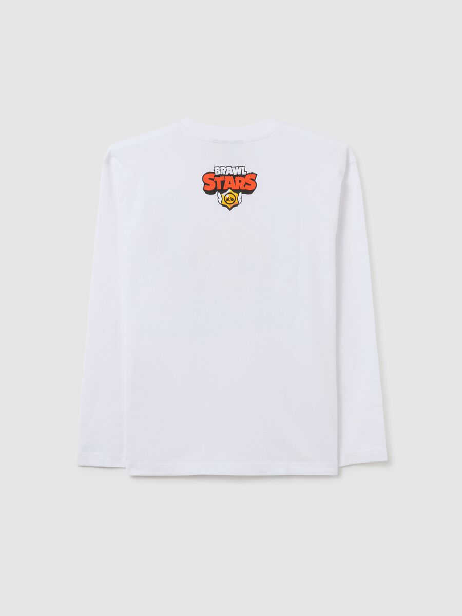 T-shirt bianca da bambino in puro cotone vestibilità over con stampe_1