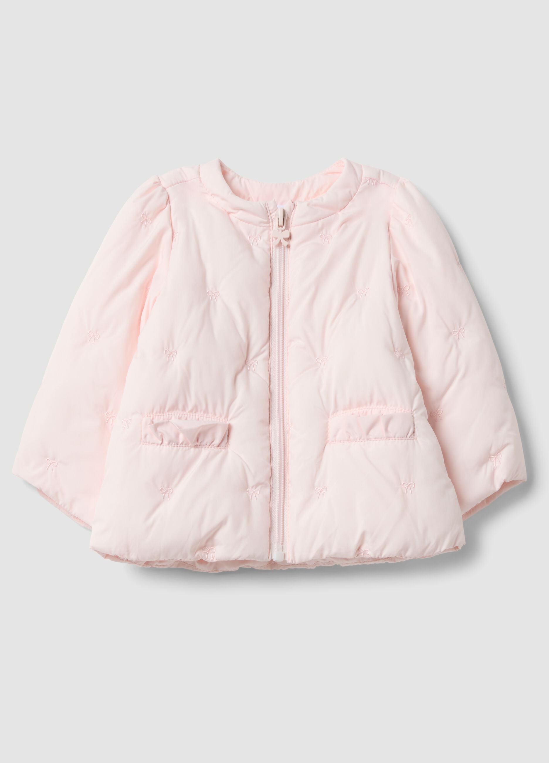Baby Girls&rsquo; Pink Padded Zip-Up Jacket