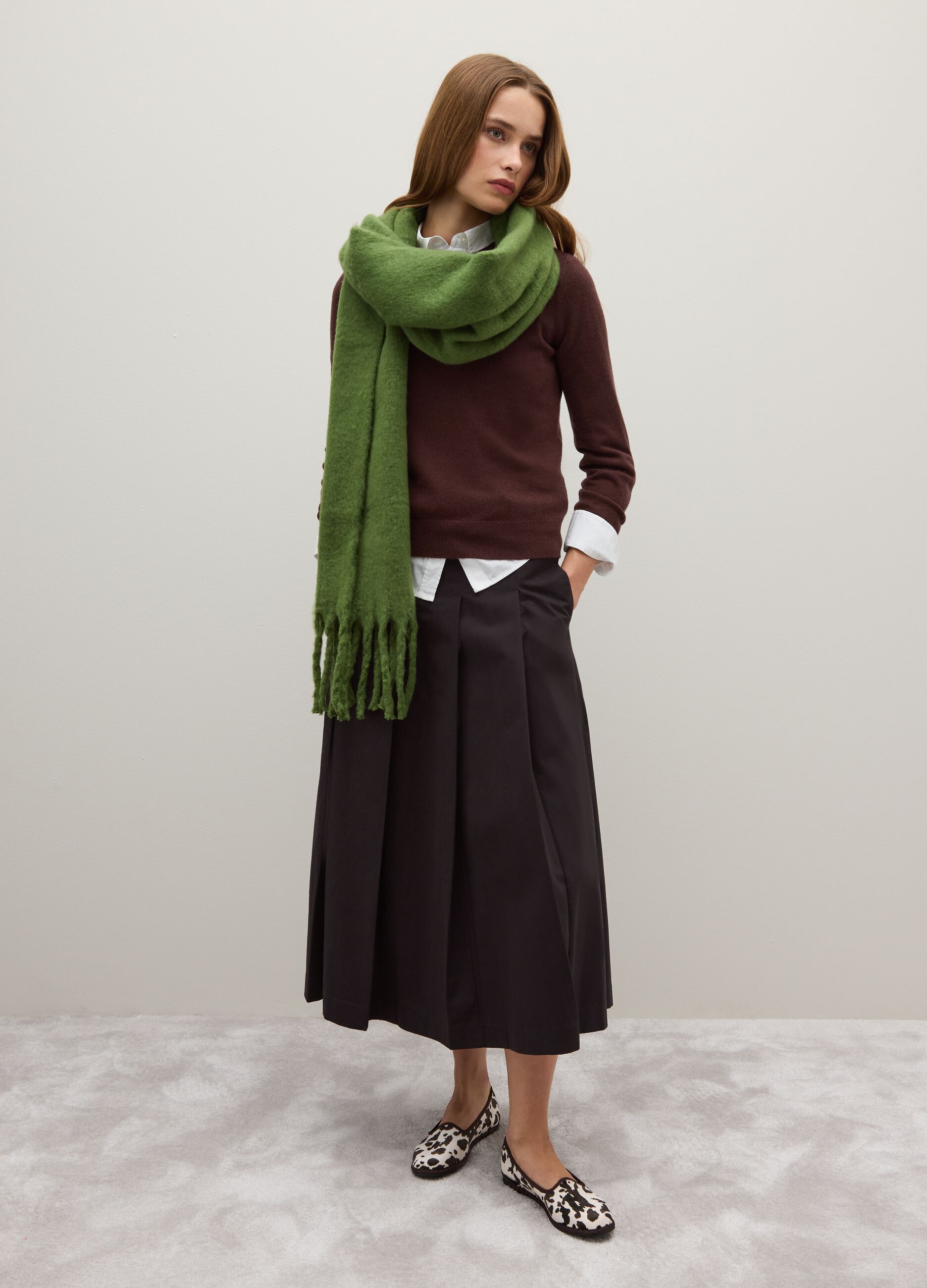 Long black pure cotton skirt