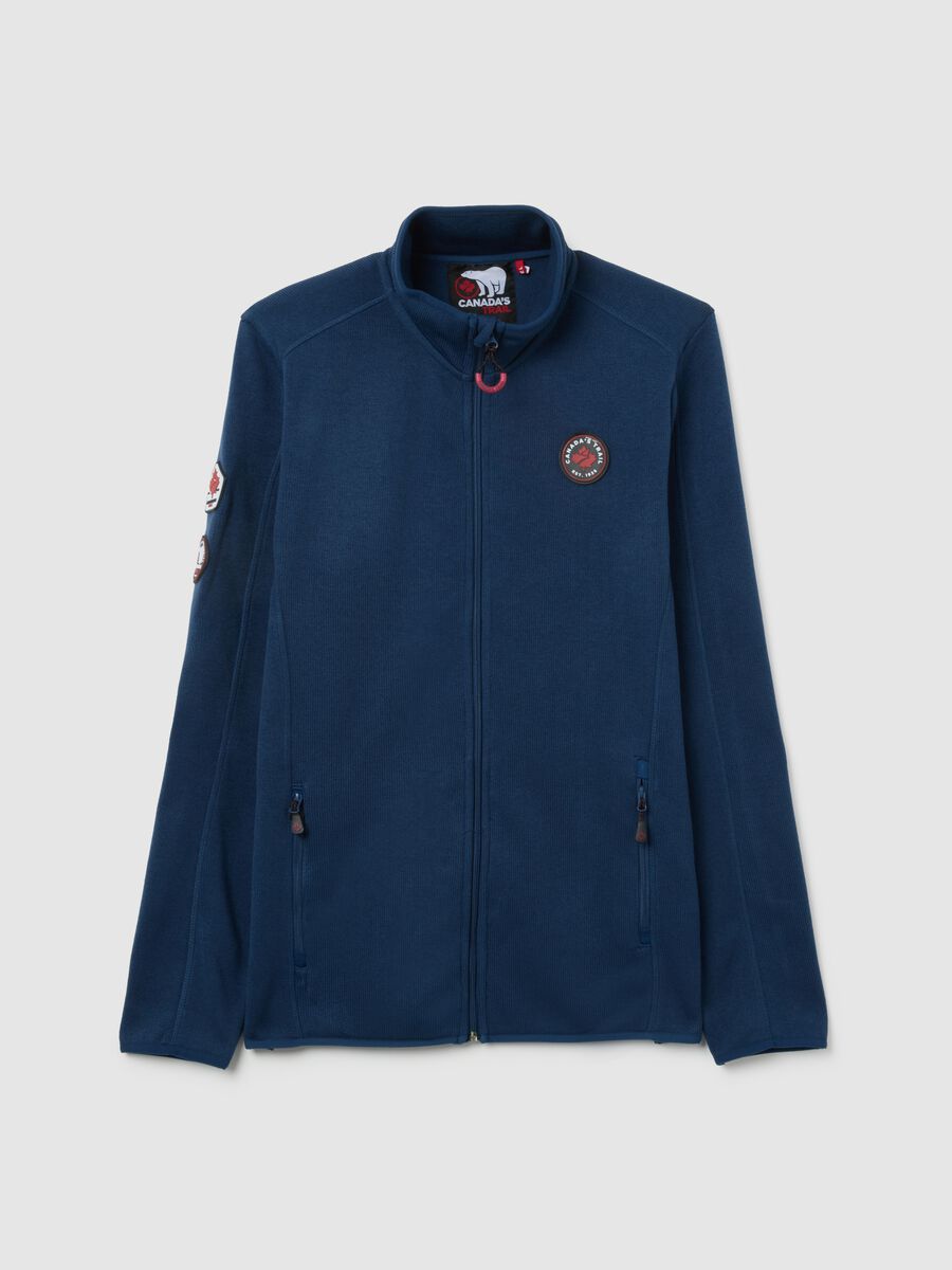 Heavy Blue Jacket with Zip and Canada Trail Logo_0