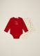 Red and white cotton bodysuit twin pack for newborn_0