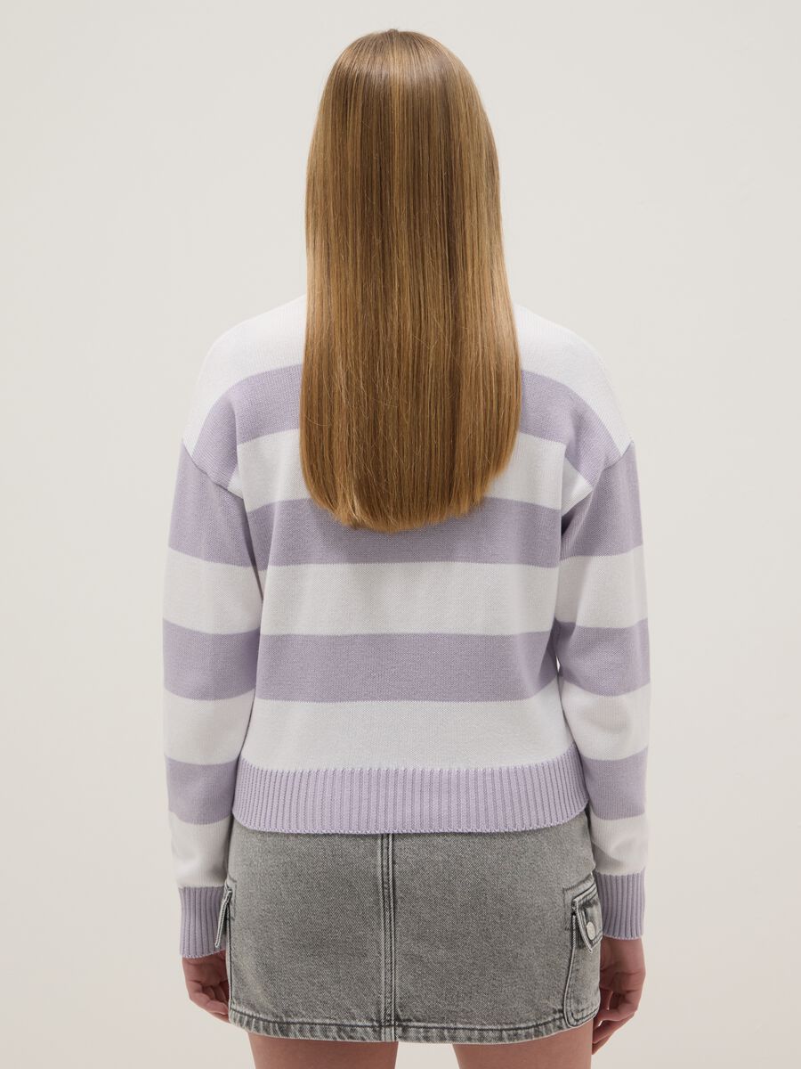 Maglione in misto cotone a righe multicolor da ragazza regular fit_1