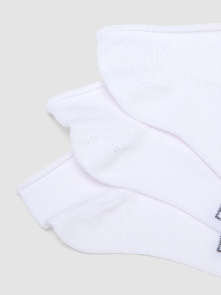 Pack of five white no-show socks in stretch fabric_2