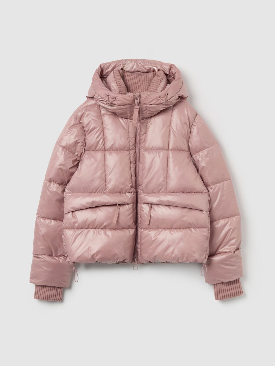 The Iconic Puffer Pink Hooded Jacket_5