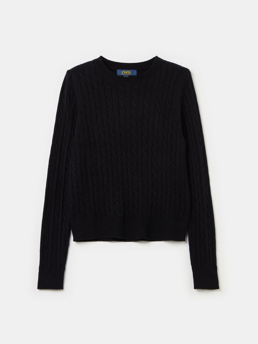 Ribbed pullover with cable-knit design_2