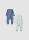 2-pack of multicolour organic stretch cotton sleepsuits for baby_1