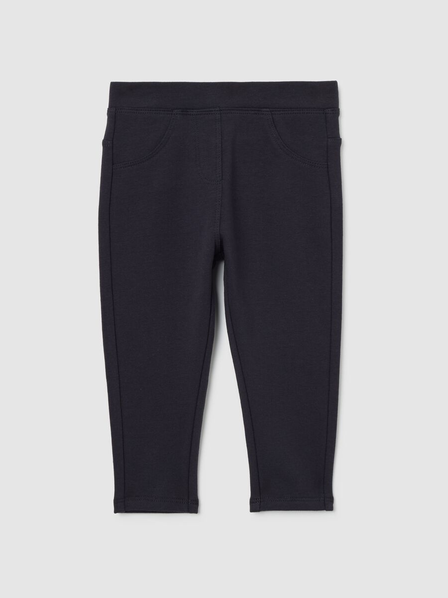 Treggings neri da bimba in cotone elasticizzato slim fit_0