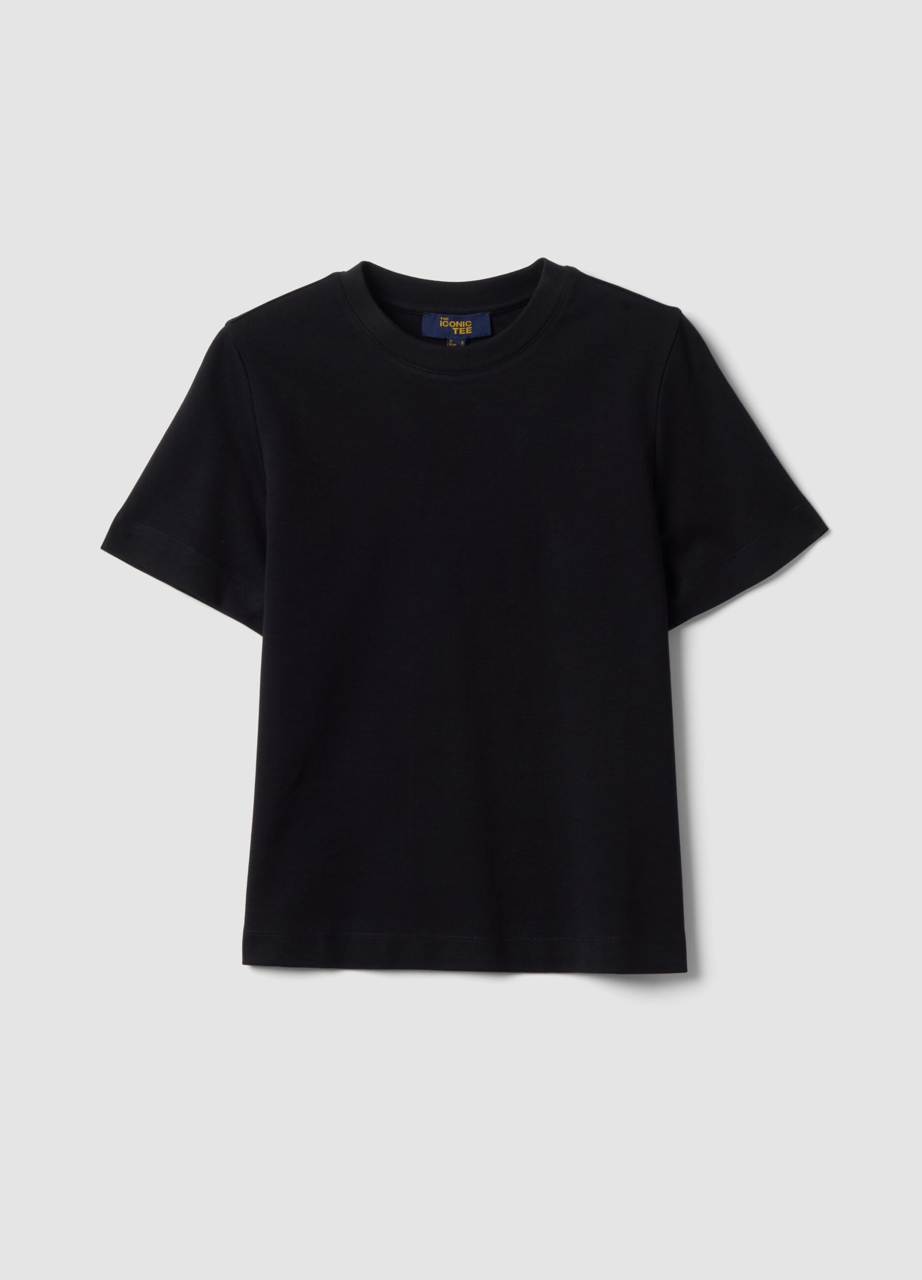Black relaxed-fit pure cotton short-sleeve T-shirt
