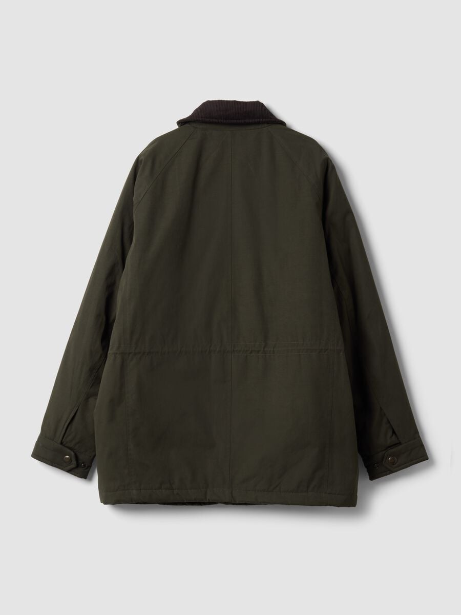 Green regular-fit jacket with zip and ribbed collar_2