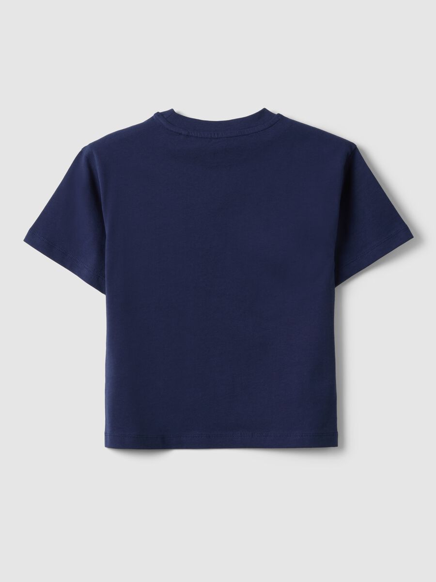 Blue pure cotton T-shirt for boys with print_1