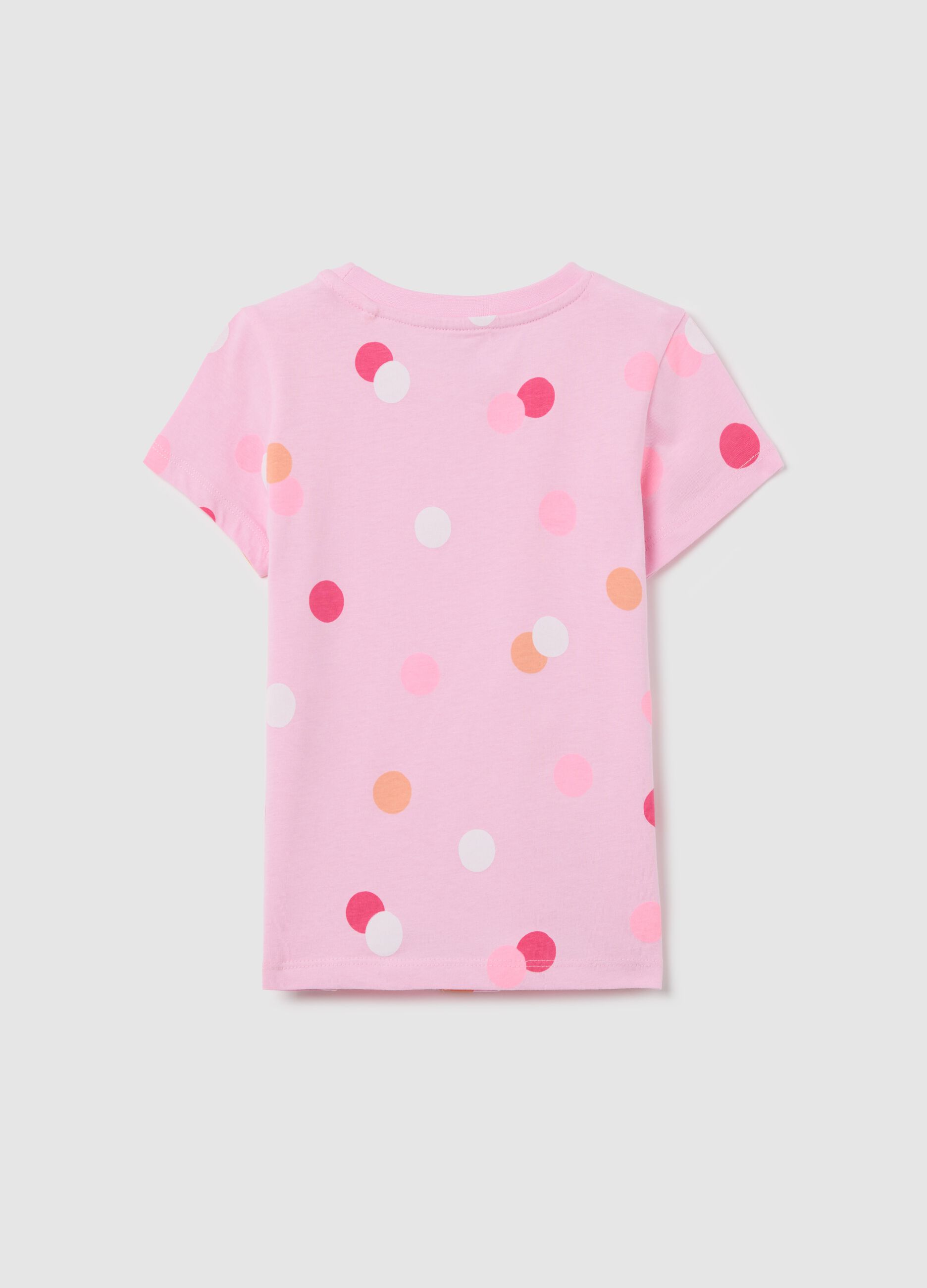 Pink T-shirt in cotton with print