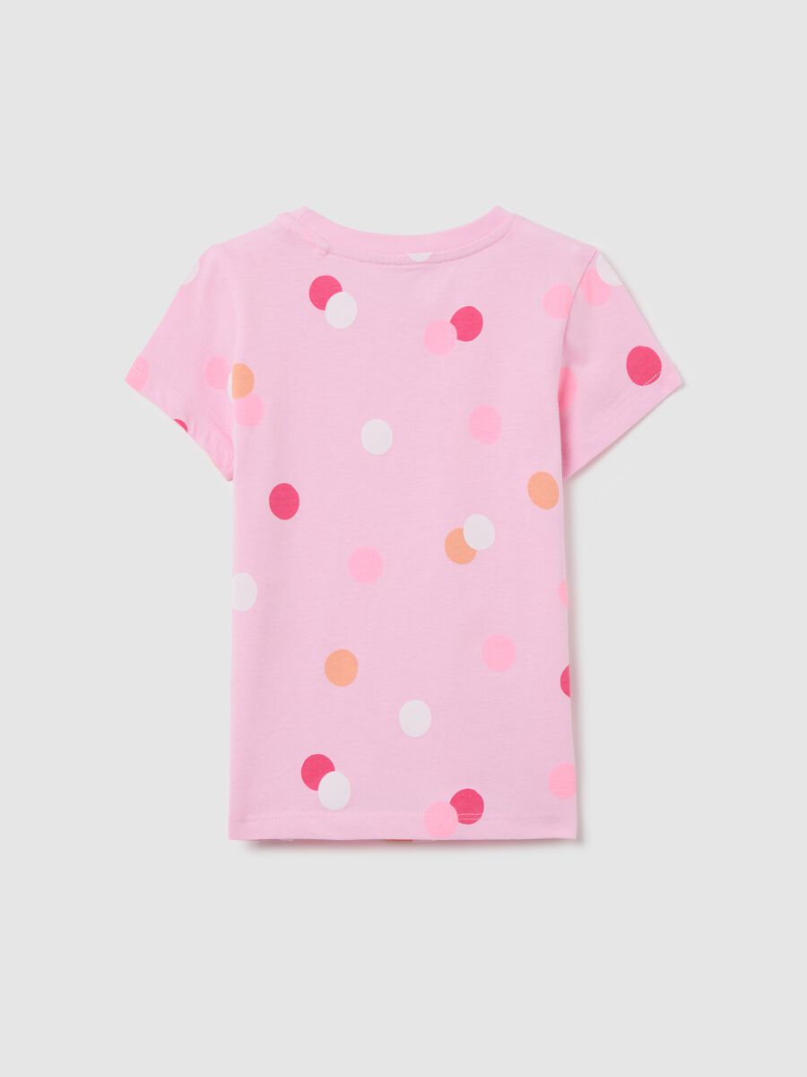 Pink T-shirt in cotton with print_1