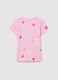 Pink T-shirt in cotton with print_1