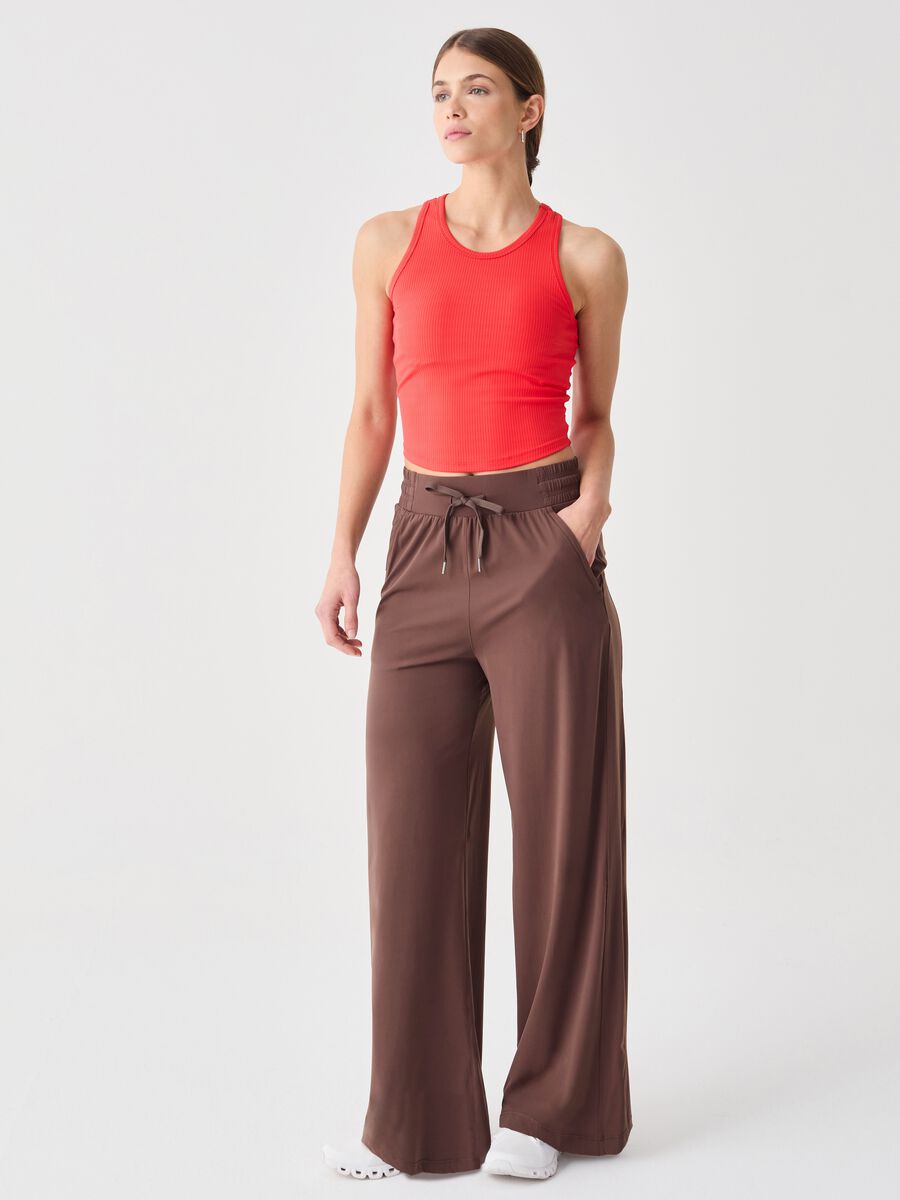 ALTAVIA STUDIO crop tank top in ribbed technical fabric_1