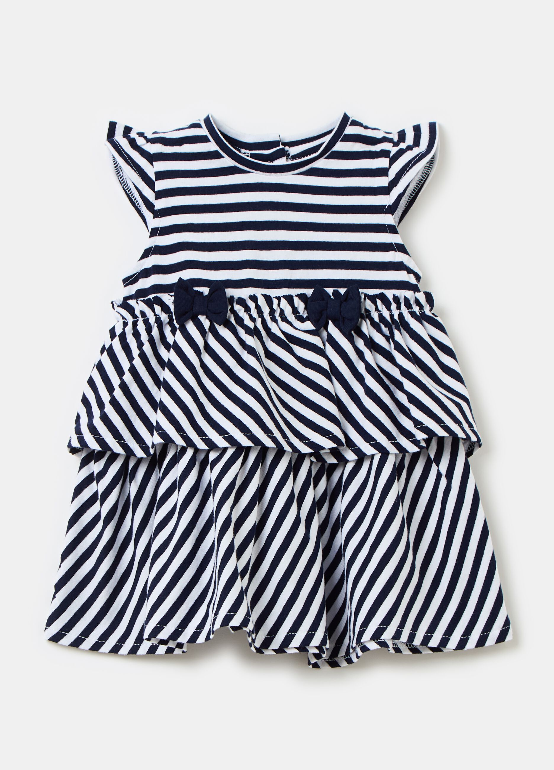 Organic cotton dress with striped pattern