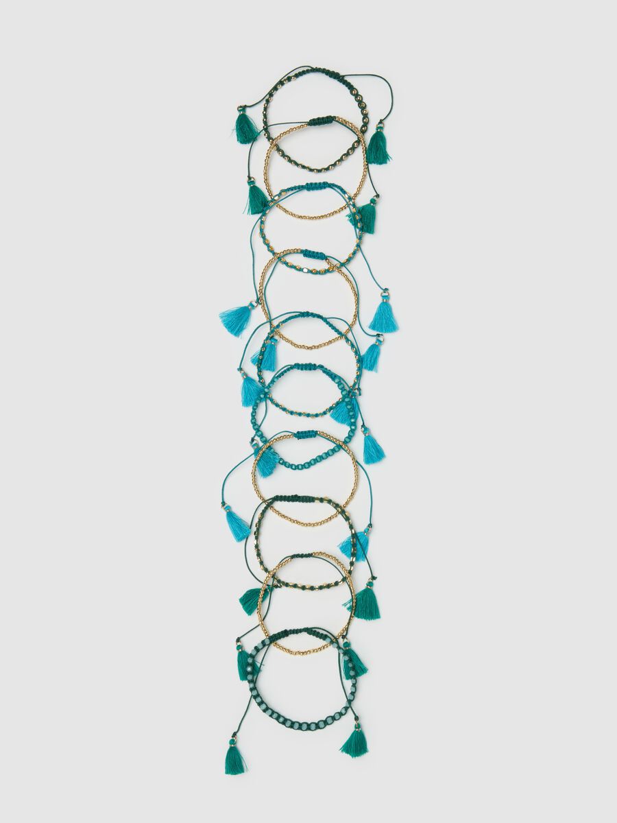Multi-pack bracelets with tassels_0