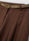 Brown wide-leg formal trousers in stretch viscose with belt_1