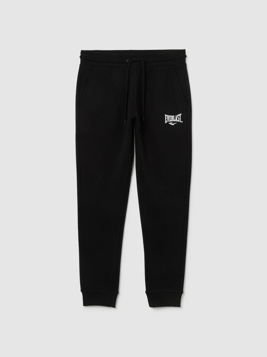 Pantaloni neri da jogging in misto cotone_0