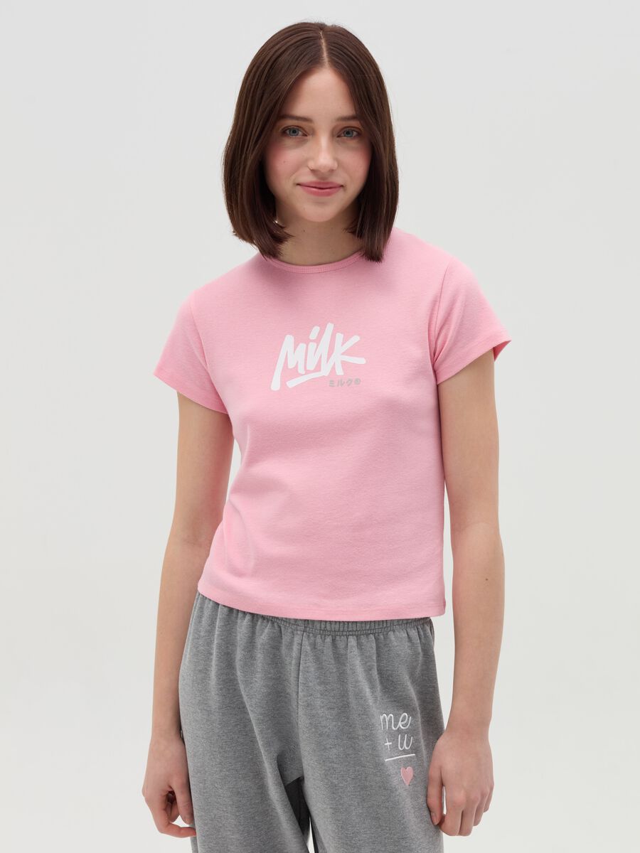 Printed T-shirt with round neck_0